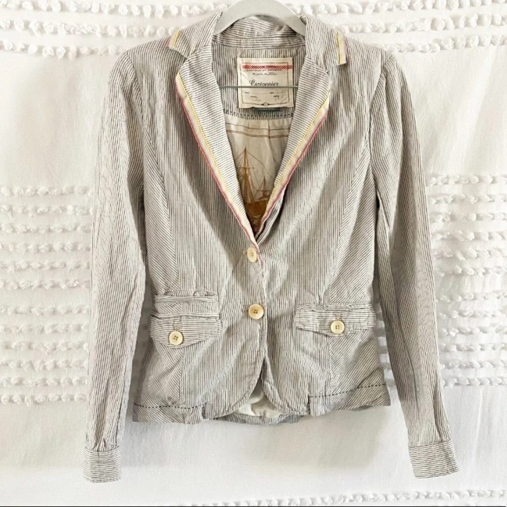 Anthropologie Cartonnier sunglow striped blazer 2